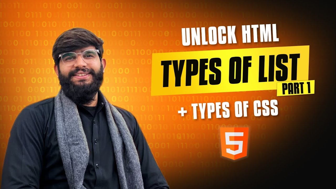 Day 4 HTML:5 types of list (ul & ol) and also inline and external css ...