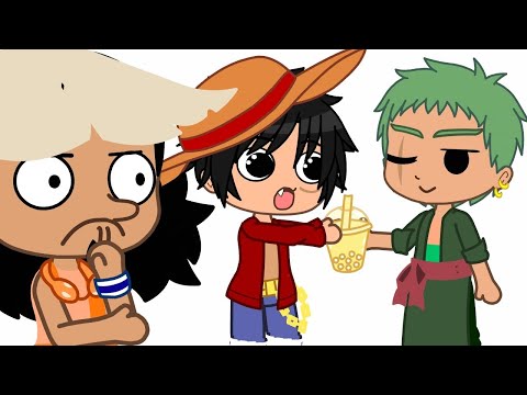 Luffy tomando caldo de cana