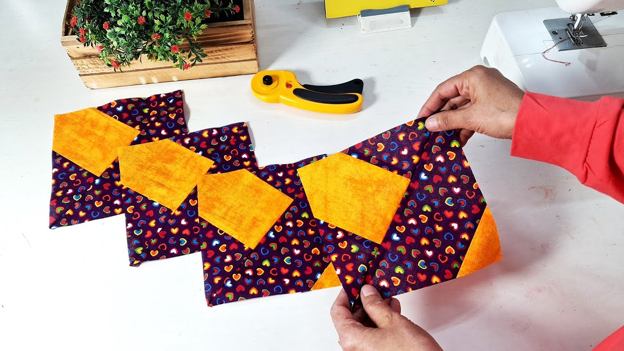 Эта техника пэчворка превращает обрезки ткани в роскошные вещи 💜 2 простых идеи