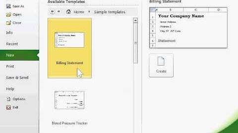 Create a New Workbook Based on a Template - Excel 2010