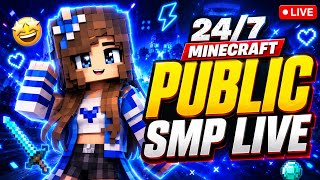 🔴 Minecraft Public SMP LIVE 😱 | 24/7 Cracked Server | Java + PE