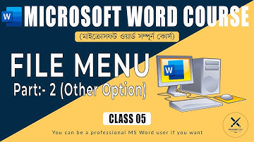 Microsoft Word 2019 Bangla Tutorial | File Menu( Share, Export, account, Options) | Class - 05