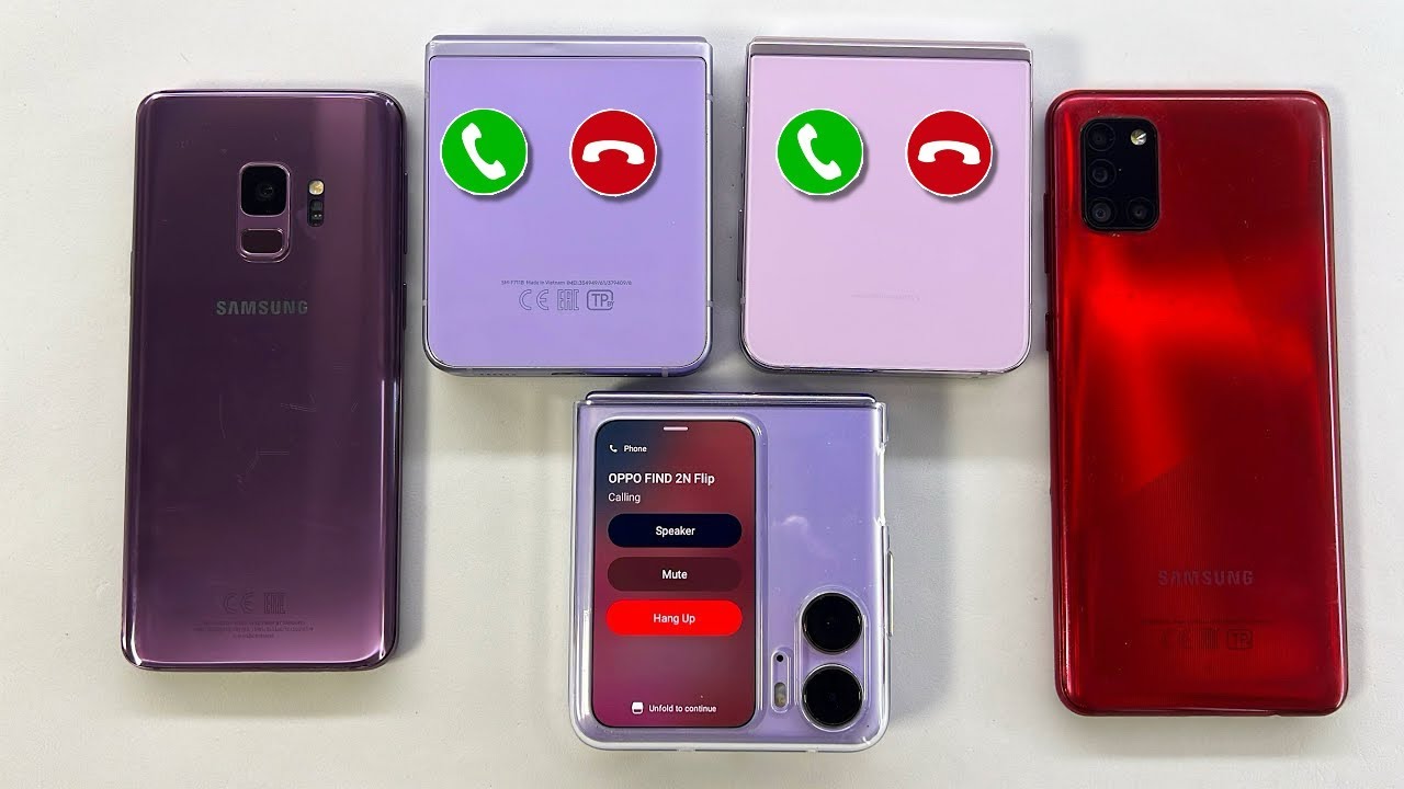 OPPO Find Flip Outgoing Call + Incoming Call Samsung S9, Galaxy A32, Z Flip 3, Z Flip 5 