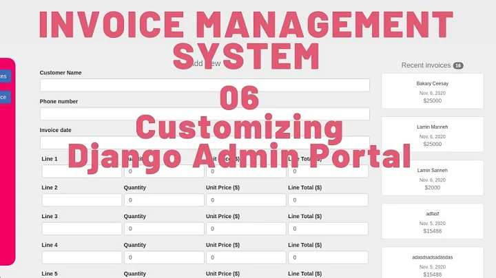 06 HOW TO CUSTOMIZE DJANGO ADMIN PAGE - INVOICE MANAGEMENT SYSTEM