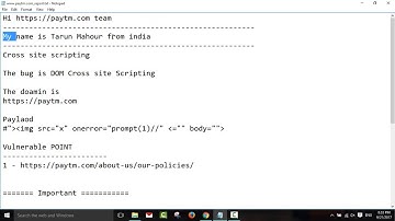Paytm Dom xss (working on old chrome browser)~ by tarun