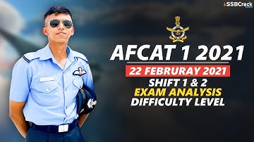 AFCAT 1 2021 Exam Analysis 22 February 2021 - Shift 1 & 2