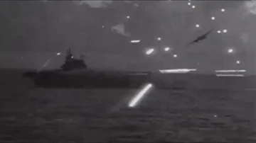 Japanese Air Attack on US Navy Aircraft Carrier Task Force Off Saipan Combat Action Footage WW2