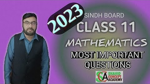 Mathematics Most Important Questions 2023 Class 11 Karachi board