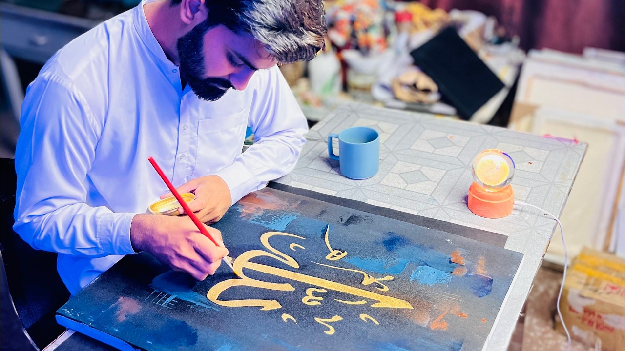 How to do Gold Leaf Calligraphy on Canvas | Correct Way