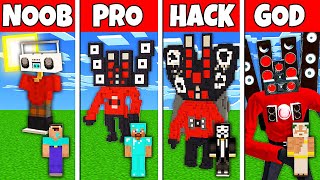 Minecraft Battle: NOOB vs PRO vs HACKER vs GOD! SPEAKER MAN SKIBIDI BUILD CHALLENGE in Minecraft