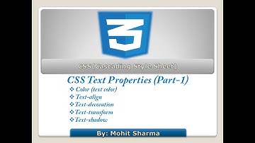 CSS Text Properties (Part 1) by Mohit Sharma