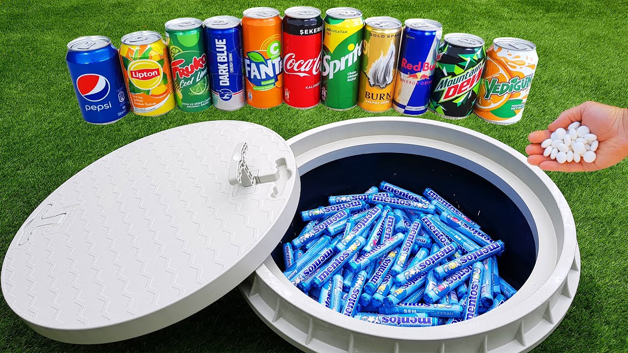 A Can, Tin of Fresh Coca Cola, Red Bull, Sprite, Pepsi, Fanta