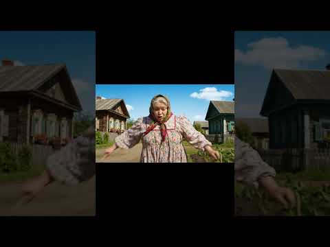 Бабушка испугалась НЛО #бабушка #бабка #нло #летающаятарелка #пришельцы #инопланетяне #деревня #veo3