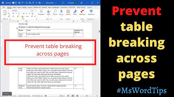 [Solved] Prevent table from splitting across pages | Keep entire table on a single page (Ms Word)