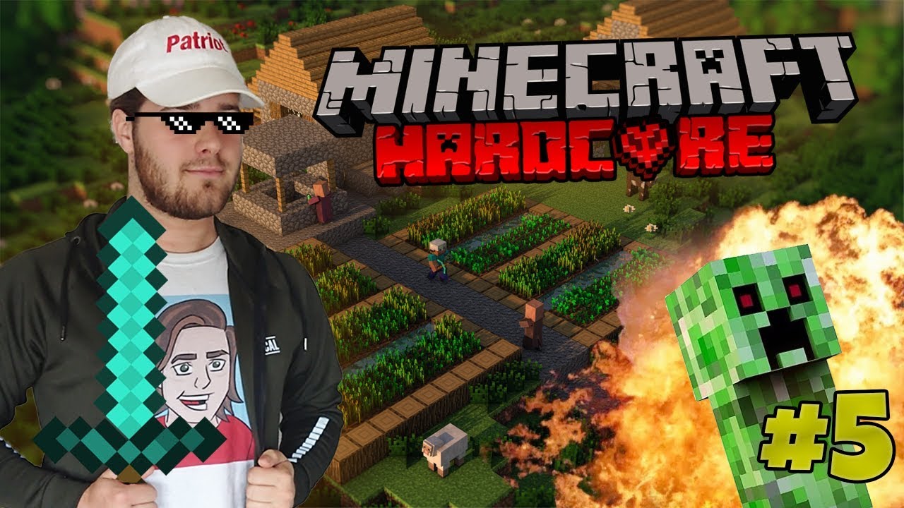 Minecraft Hardcore Episode 5 - DIAMONDS, DOG and VILLAGE!!! patriot act