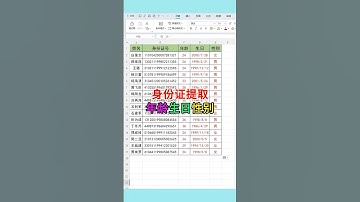 身份证提取年龄生日性别，一秒搞定！#excel #wps #文员 #0基础学电脑 #办公技巧
