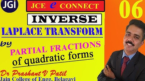 How to find Inverse Laplace transform by Partial Fractions of the quadratic Form | Dr Prashant Patil