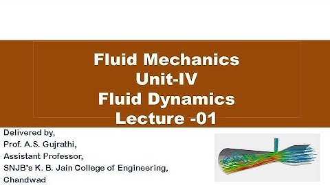 Fluid Mechanics Lecture series Properties of Fluid Unit 4 Lecture 01