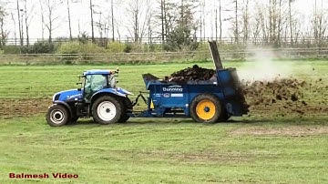 Loading and Spreading the Solids - JCB and New Holland action.