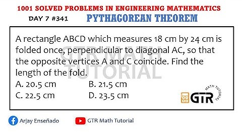 PYTHAGOREAN THEOREM | 1001 SOLVED PROBLEMS IN ENGINEERING MATHEMATICS | DAY 7 #341