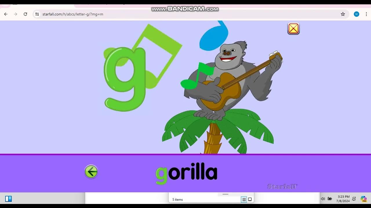 Starfall letter g youtube