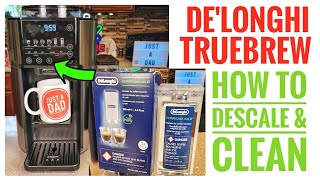 How To Descale De'Longi TrueBrew Coffee Maker   DESCALE / Clean Mode EcoDecalk Descaler