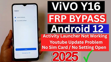 Vivo Y16 FRP Bypass Android 12/13 | No PC | Fix Activity Launcher Setup Failed (2025 Update)