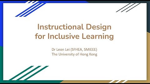 Instructional Design for Inclusive Learning in Higher Education