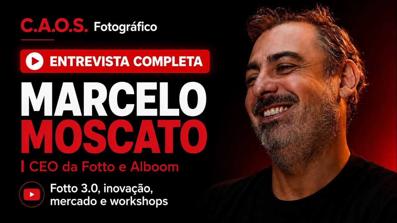 Marcelo Moscato, CEO da Fotto e da Alboom, em episódio especial do C.A.O.S. Fotográfico sobre Fotto 3.0 e mercado fotográfico.