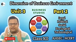 Dimension of Business Environment |Unit - 3| Part - 2 | Class 12, | AHSEC -NCERT | Business Studies