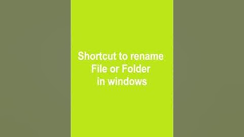 Win10 Shortcut rename File/Folder #windows10 #windows