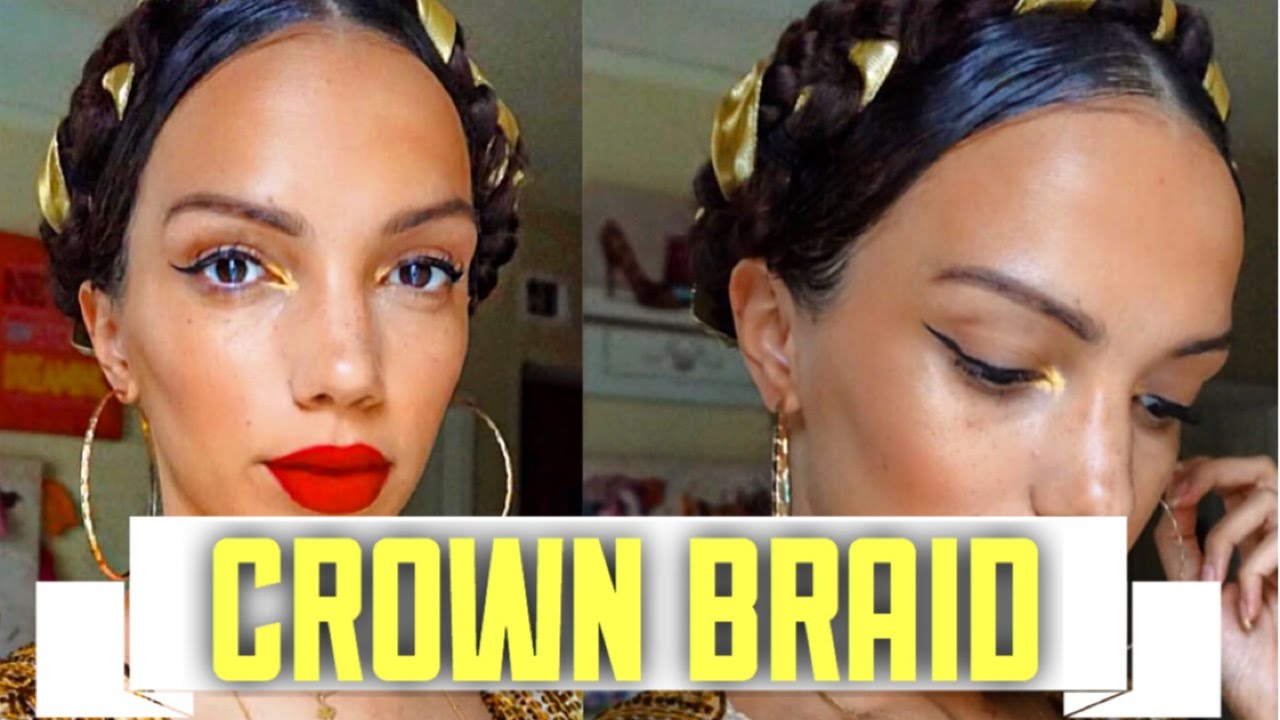  CROWN BRAID HAIRSTYLE - YouTube