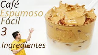 CREMA de CAFÉ o CAFÉ ESPUMOSO FÁCIL ☕️😍(solo 3 INGREDIENTES) Dalgona Coffe  Receta # 569