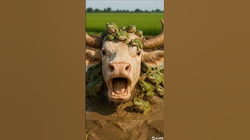 cow covered in giant frogs saved by Rescue Team #humanity #cow #animals #rescueanimals