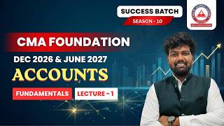 CMA Foundation Accounts | Fundamentals Of Accounting | Lec 01 | June 2026