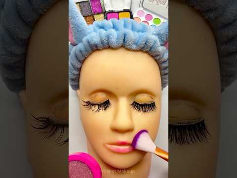 ASMR Makeup on Mannequin Things Sounds Video Fast No talk pink glitter shine