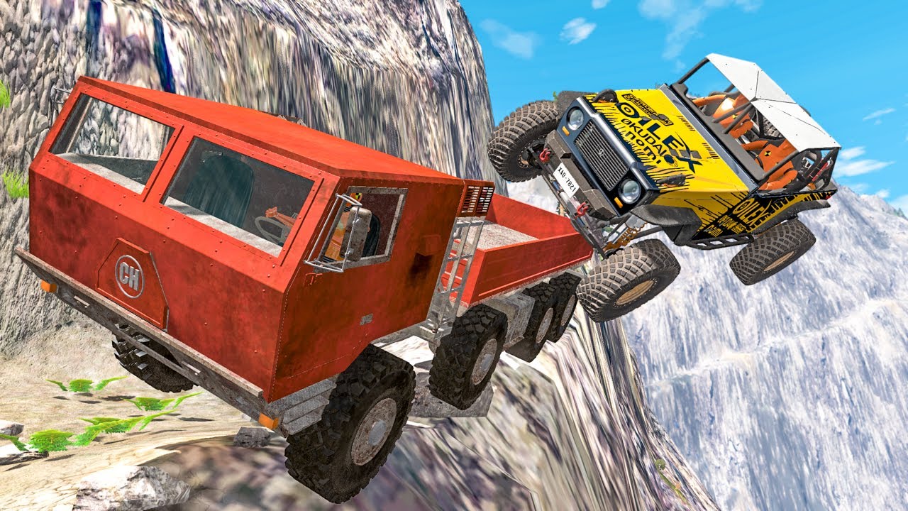 Cliff Drops with Trucks #2 - BeamNG DRIVE | SmashChan