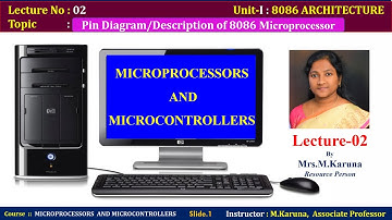 Lecture-2//Pin Description of 8086 //MICROPROCESSORS AND MICROCONTROLLERS//Karuna-lectures