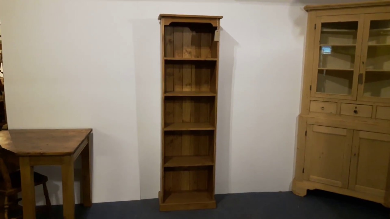 Lovely Tall Narrow Bookcase Pinefinders Old Pine Furniture