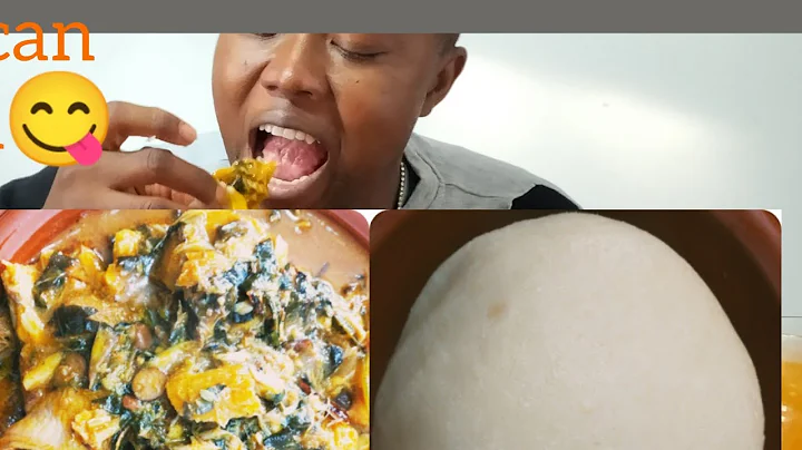 African food mukbang (fufu pounded yam/ with peanut butter/ soup so delicious 😋)