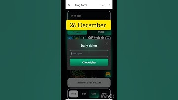 Frog farm cipher code today 26 December | Frog Farm Daily Cipher Code #frogfamrdailychipper #cipher