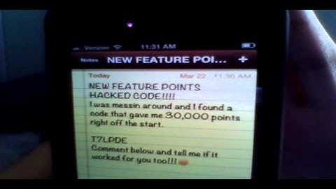 NEW FEATURE POINTS HACKED CODE!!! 30,000 POINTS!