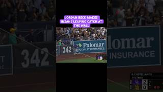 JORDAN BECK MAKES INSANE LEAPING CATCH AT THE WALL TO TAKE AWAY HOME RUN