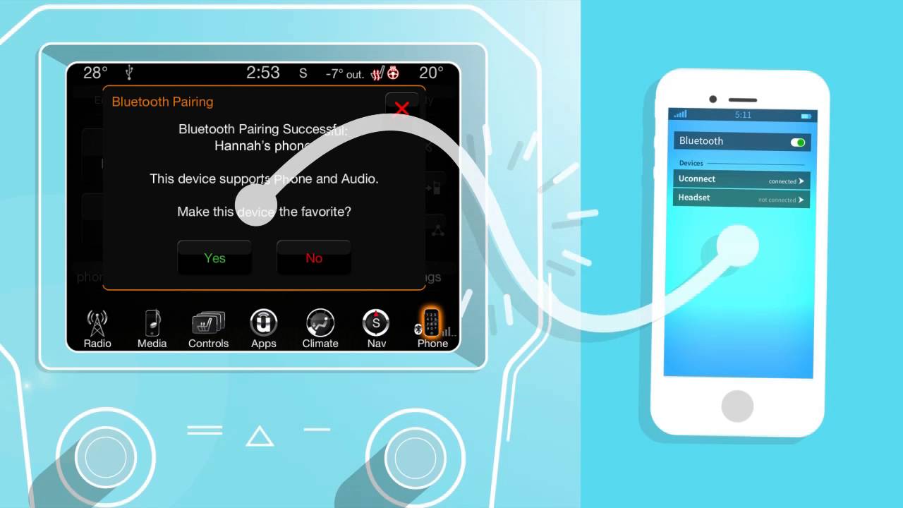 FIAT Uconnect Technology: Pairing Your Phone - YouTube