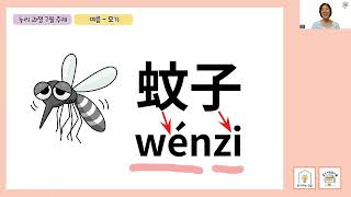 [중국어도 배우는 누리한글1] 누리과정 7월 주제 여름 : 모기 (톡터지는한글X이슬쌤)