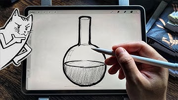 How to draw round bottom flask ⚗️
