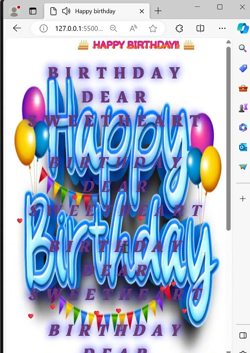 Happy birthday using HTML, CSS and Javascript || HTML CSS || JS #shorts ...