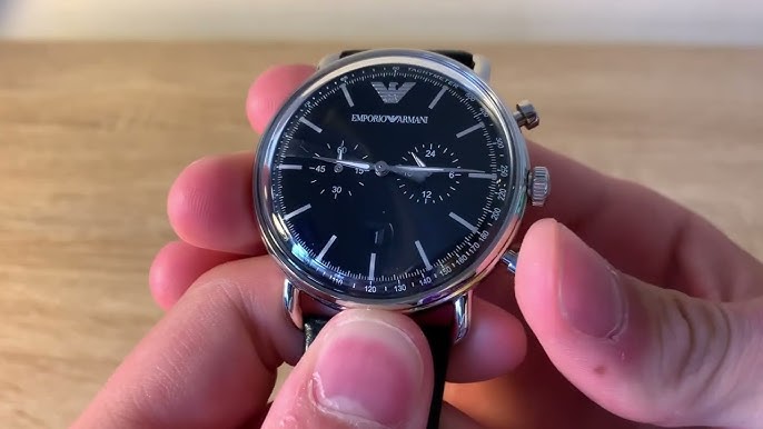 Emporio Armani Chronograph Black Leather Men's Watch AR11143 (Unboxing)  @UnboxWatches - YouTube