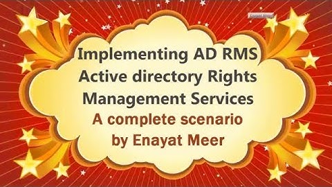 Active directory Rights Management Services - 20412d M7