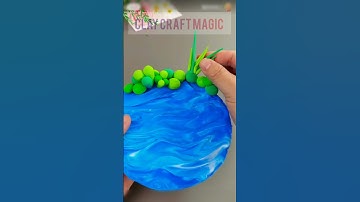 how to make clay craft duck🦆🦆 in pond 🌊#shorts #ytshorts #trending #art #muktaartandcraft #claycraft